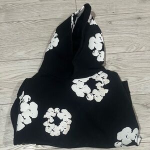 Black and White Floral Hoodie
